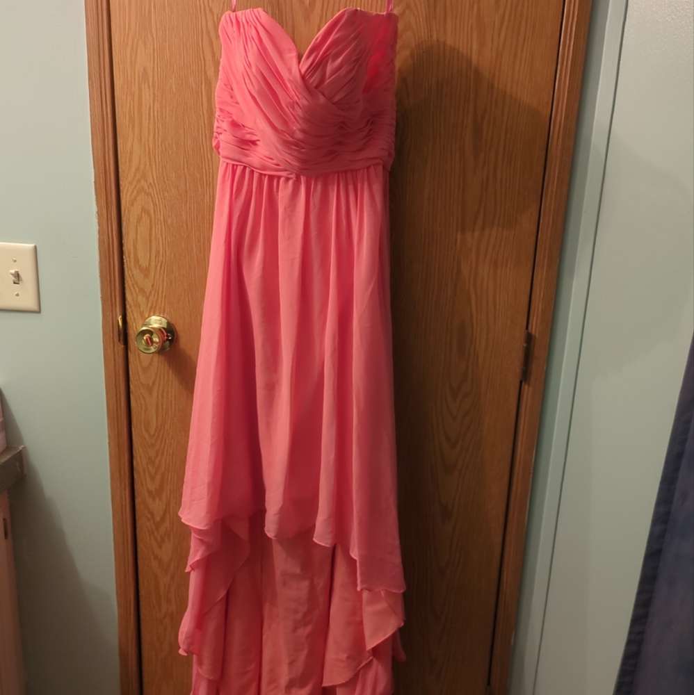 mori lee strapless prom dress high low size 10